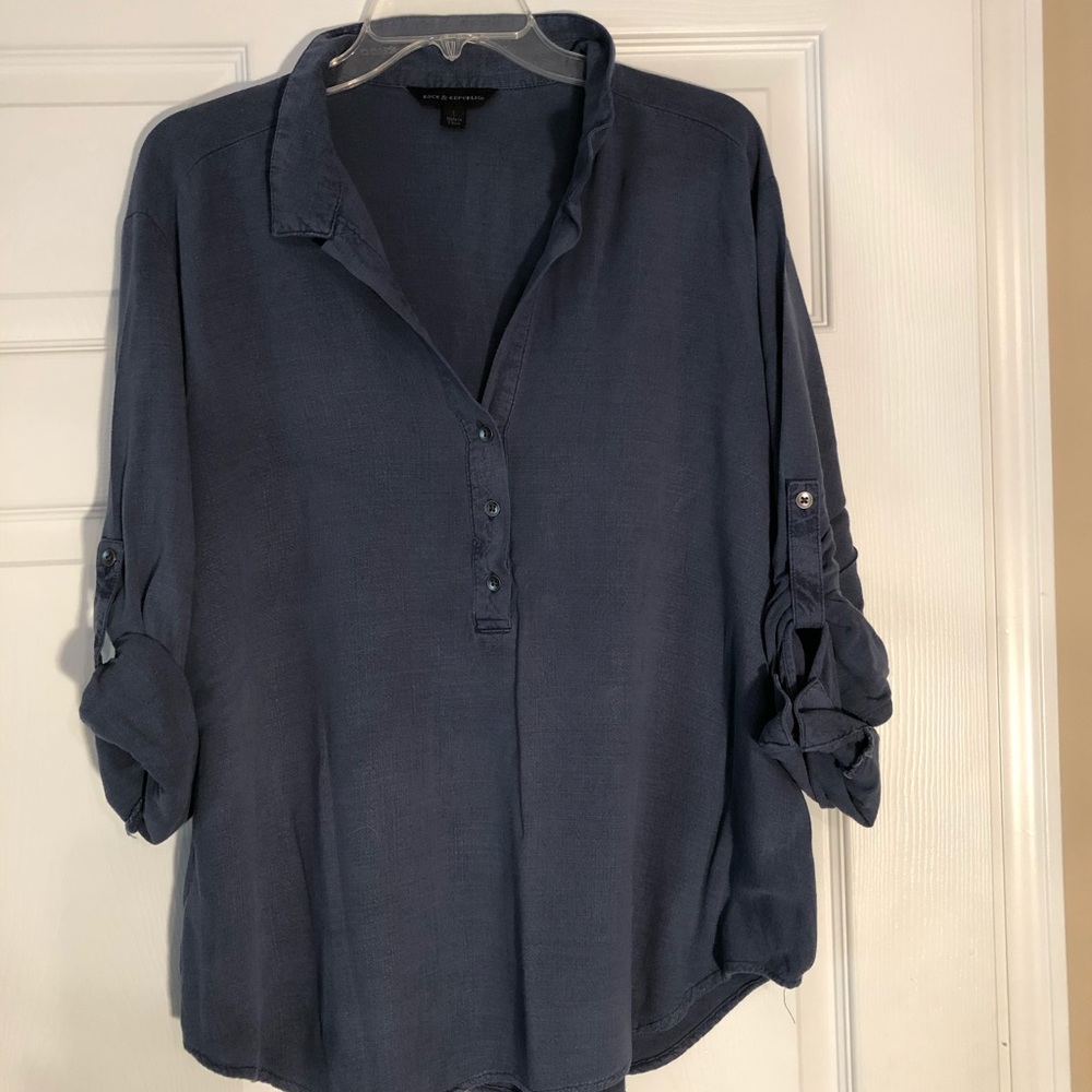 Rock and Republic vintage indigo blouse